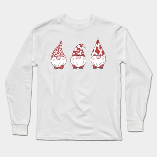 Merry Christmas Gnomes With A Cow Print Long Sleeve T-Shirt